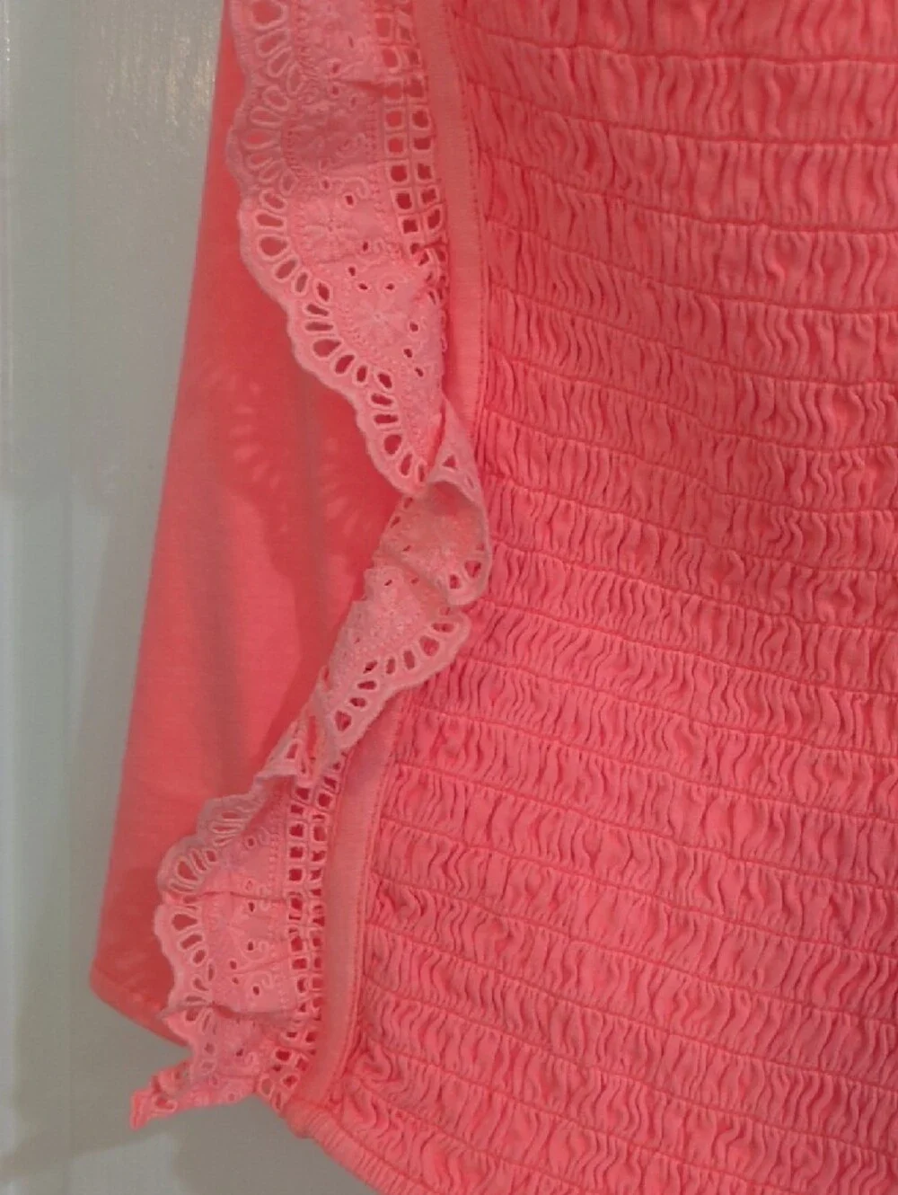 Justice Coral Ruffle Smocked Tank Top Sz XL 16/18